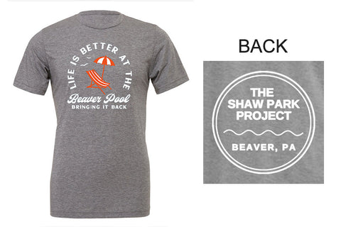 Life is better at the Beaver Pool Grey Super Soft Tee
