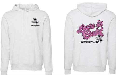 Adult Love is Bald Super Soft Volleyball Hoodie